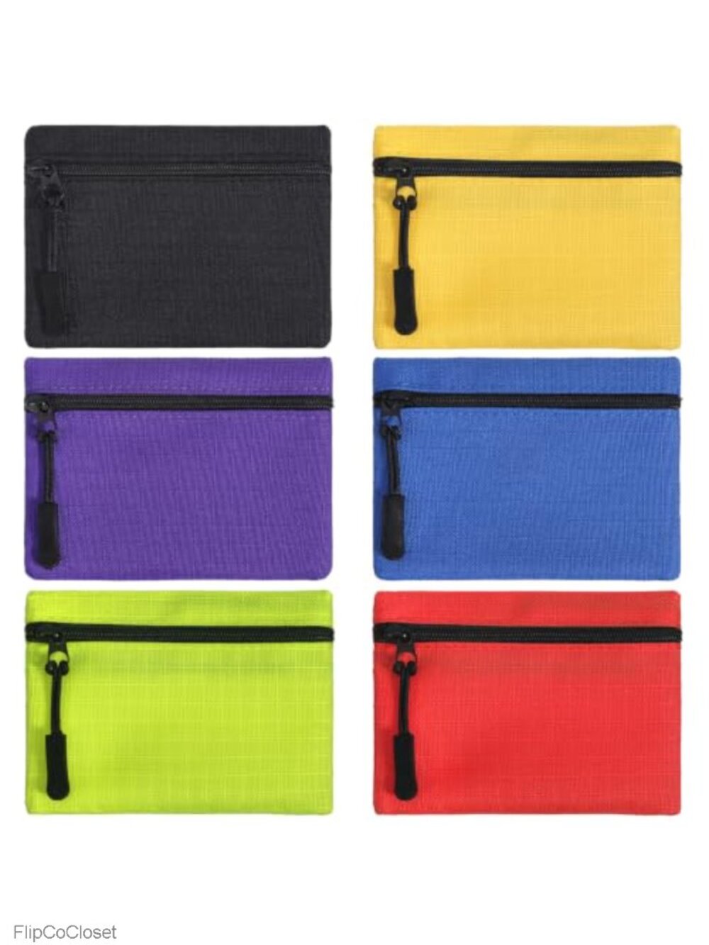 6 Pcs Oxford Cloth Coin Purse Set with Zipper - Compact Change Holder